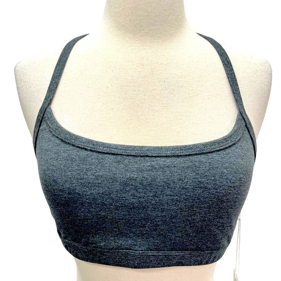Johnny Was Calme Ease Sports Bra II Dark Heathered Gray Cross Back NWT Small - Picture 2 of 11